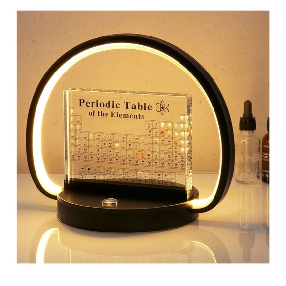AICHONG Periodic Table LED Desk Lamp w 83 Real Elements in Acrylic Display Black - Picture 1 of 10